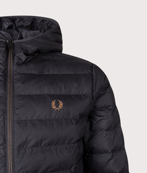 Hooded Insulated Jacket in Black | Fred Perry | EQVVS