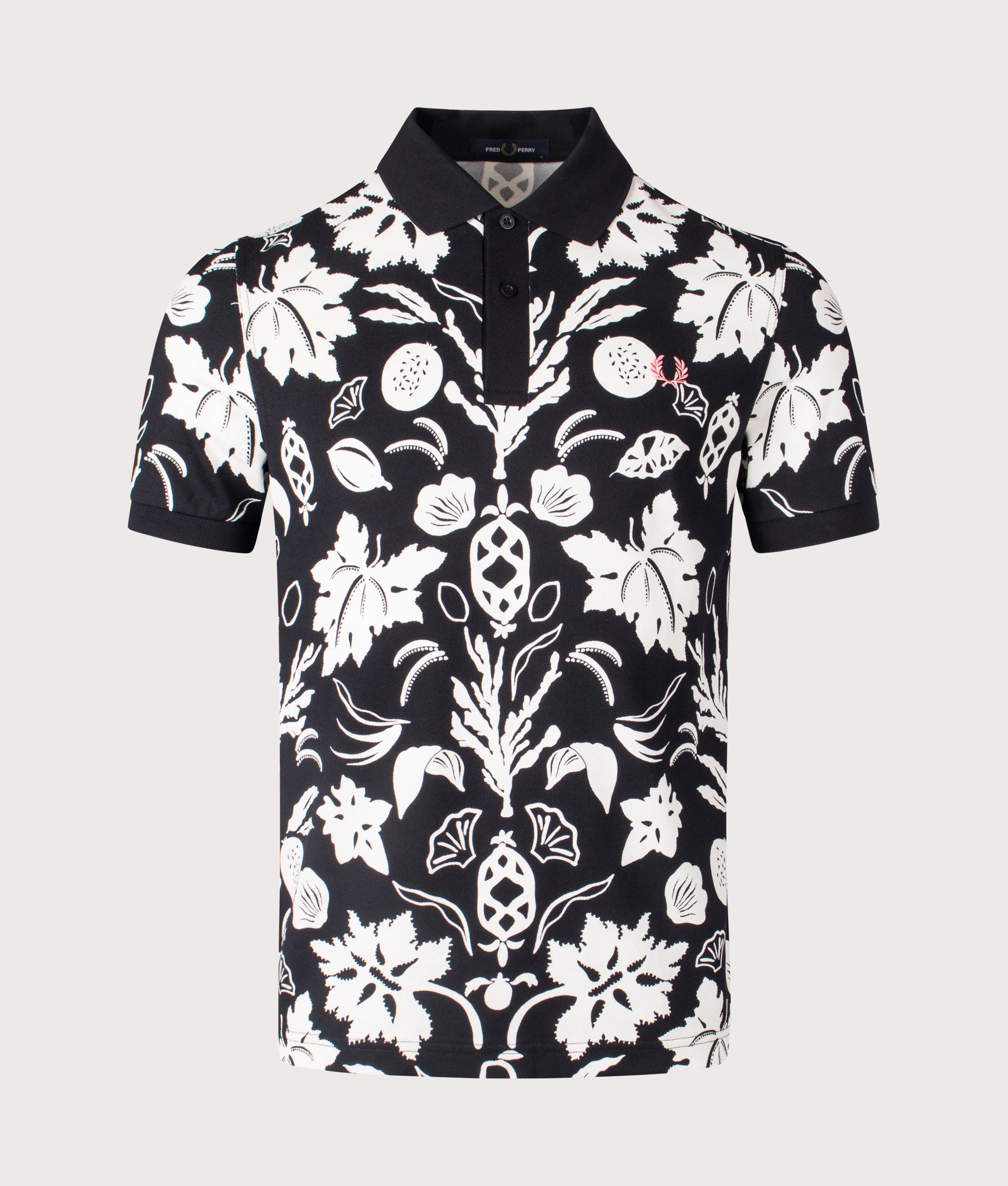 Botanical Print Polo Shirt. Shot by EQVVS. Front shot.