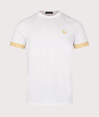 Striped Cuff T-Shirt in Light Ecru | Fred Perry | EQVVS