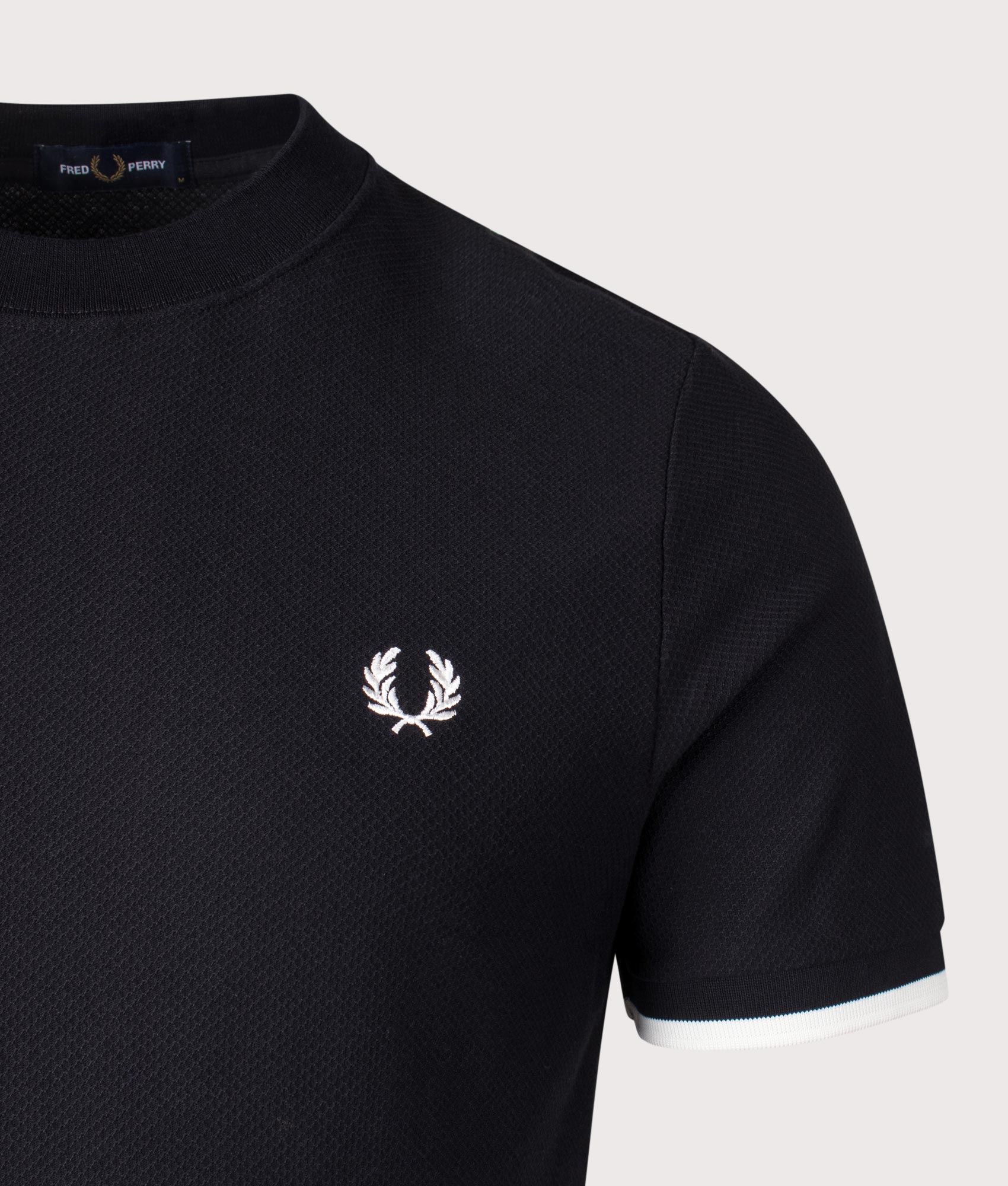 Tipped Cuff Pique T-Shirt. Shot by EQVVS. Detail shot.