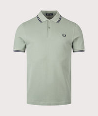 Twin Tipped Fred Perry Polo Shirt: Z49 Bayleaf/Dark Airforce/Tennis Blue 