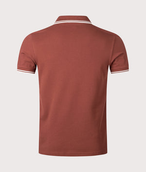 Twin Tipped Polo Shirt in Whiskey/Ecru | Fred Perry | Shot at EQVVS | Back shot 