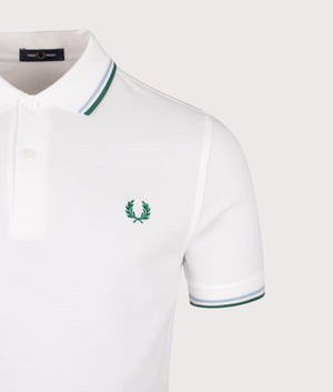 Twin Tipped Fred Perry Polo Shirt. Shot by EQVVS. Detail shot.