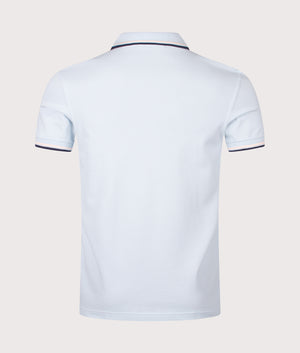 Twin Tipped Fred Perry Polo Shirt in Light Ice/Silky Peach/Tennis Blue | 100% Cotton | Shot at EQVVS | Back shot 