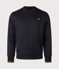 Crew Neck Sweatshirt: S77 Black/Shaded Stone 