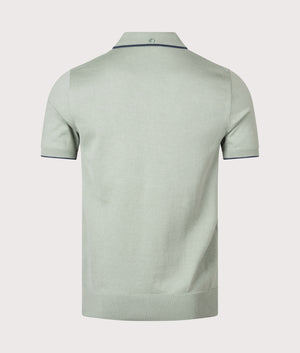 Pique Stitch Knitted Polo Shirt. Shot by EQVVS. Back shot.