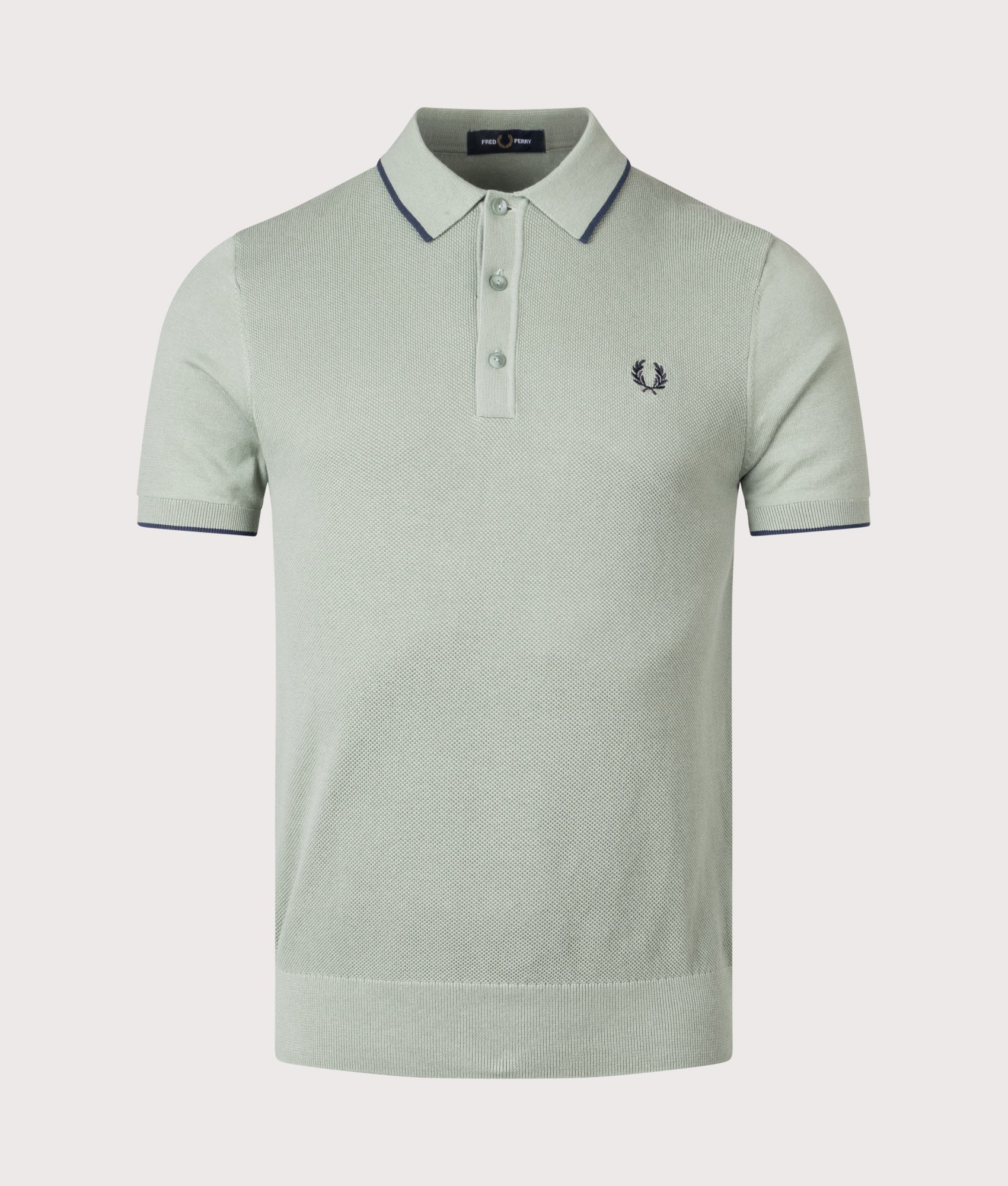 Pique Stitch Knitted Polo Shirt. Shot by EQVVS. Front shot.