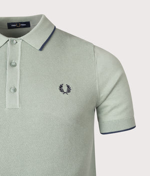 Pique Stitch Knitted Polo Shirt. Shot by EQVVS. Detail shot.