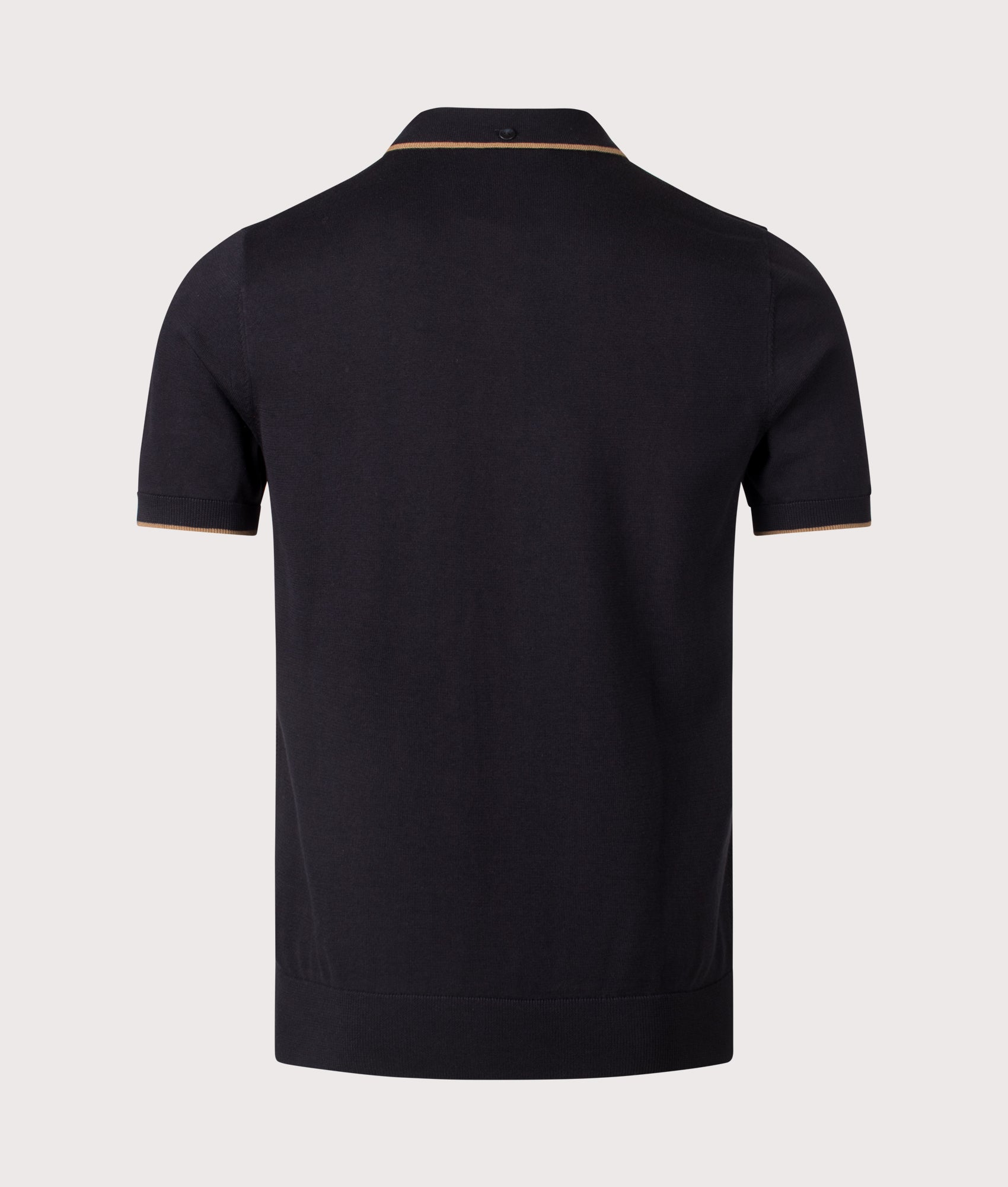 Pique Stitch Knitted Polo Shirt. Shot by EQVVS. Back shot.