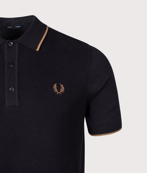 Pique Stitch Knitted Polo Shirt. Shot by EQVVS. Detail shot.
