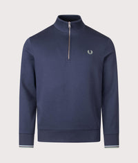 Fred Perry Quarter Zip Sweatshirt Black | EQVVS Menswear