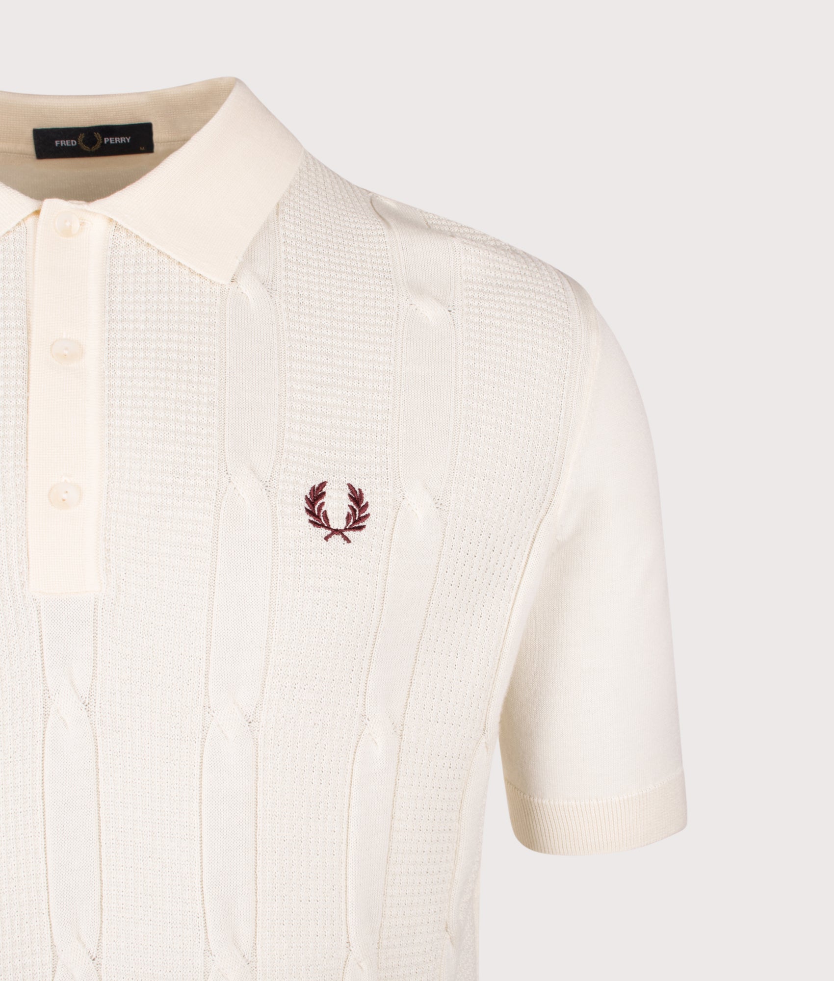 Textured Cable Knit Polo Shirt. Shot by EQVVS. Detail shot.