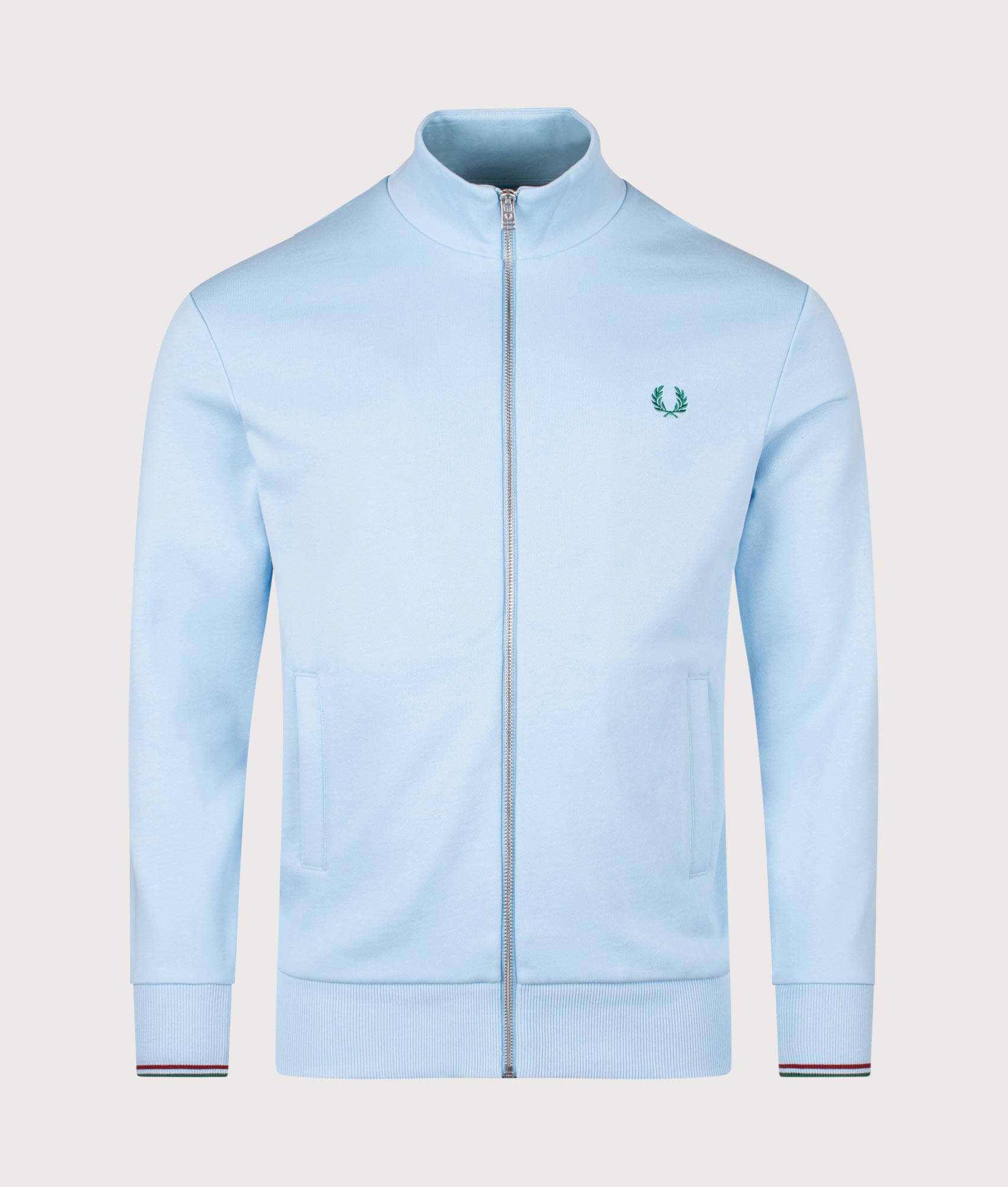 Zip Through Sweatshirt in Track Blue | 100% Cotton | Shot at EQVVS | Front shot