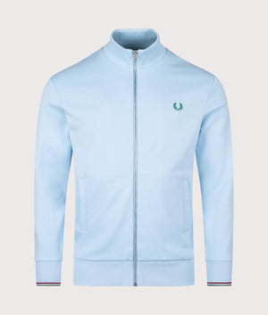 Zip Through Sweatshirt in Track Blue | 100% Cotton | Shot at EQVVS | Front shot