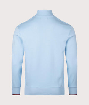 Zip Through Sweatshirt in Track Blue | 100% Cotton | Shot at EQVVS | Back shot 