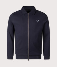 Zip Through Collared Sweatshirt: 608 Navy 
