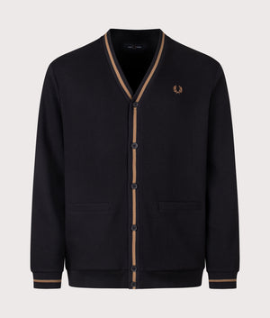 Tipped Pique Texture Cardigan. Shot by EQVVS. Front shot.