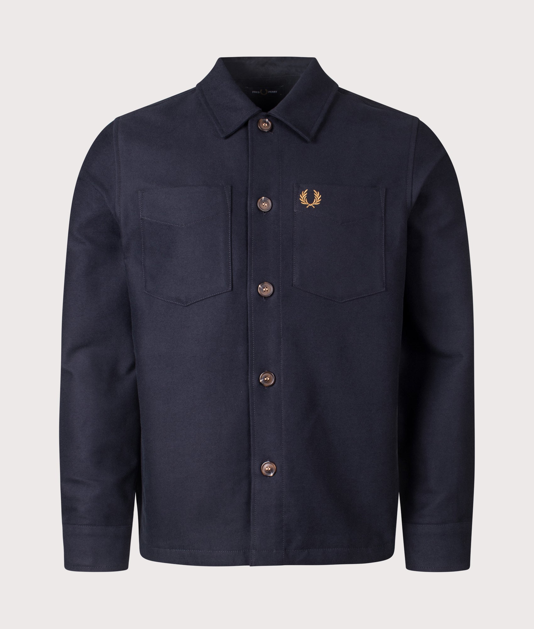 Brushed Twill Overshirt. Shot by EQVVS. Front shot.