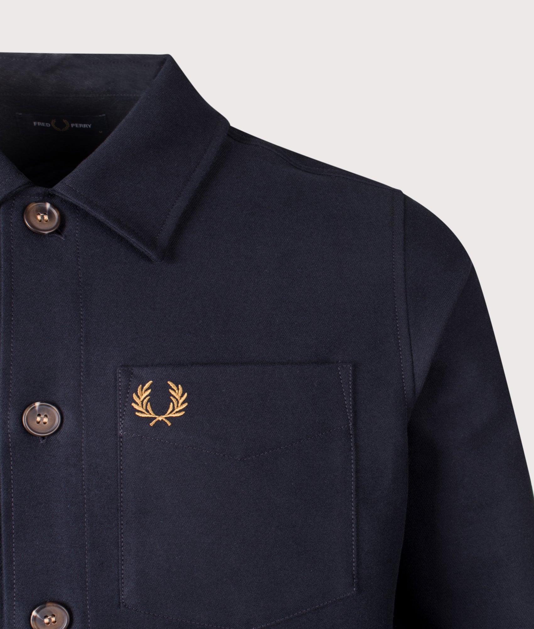 Brushed Twill Overshirt. Shot by EQVVS. Detail shot.
