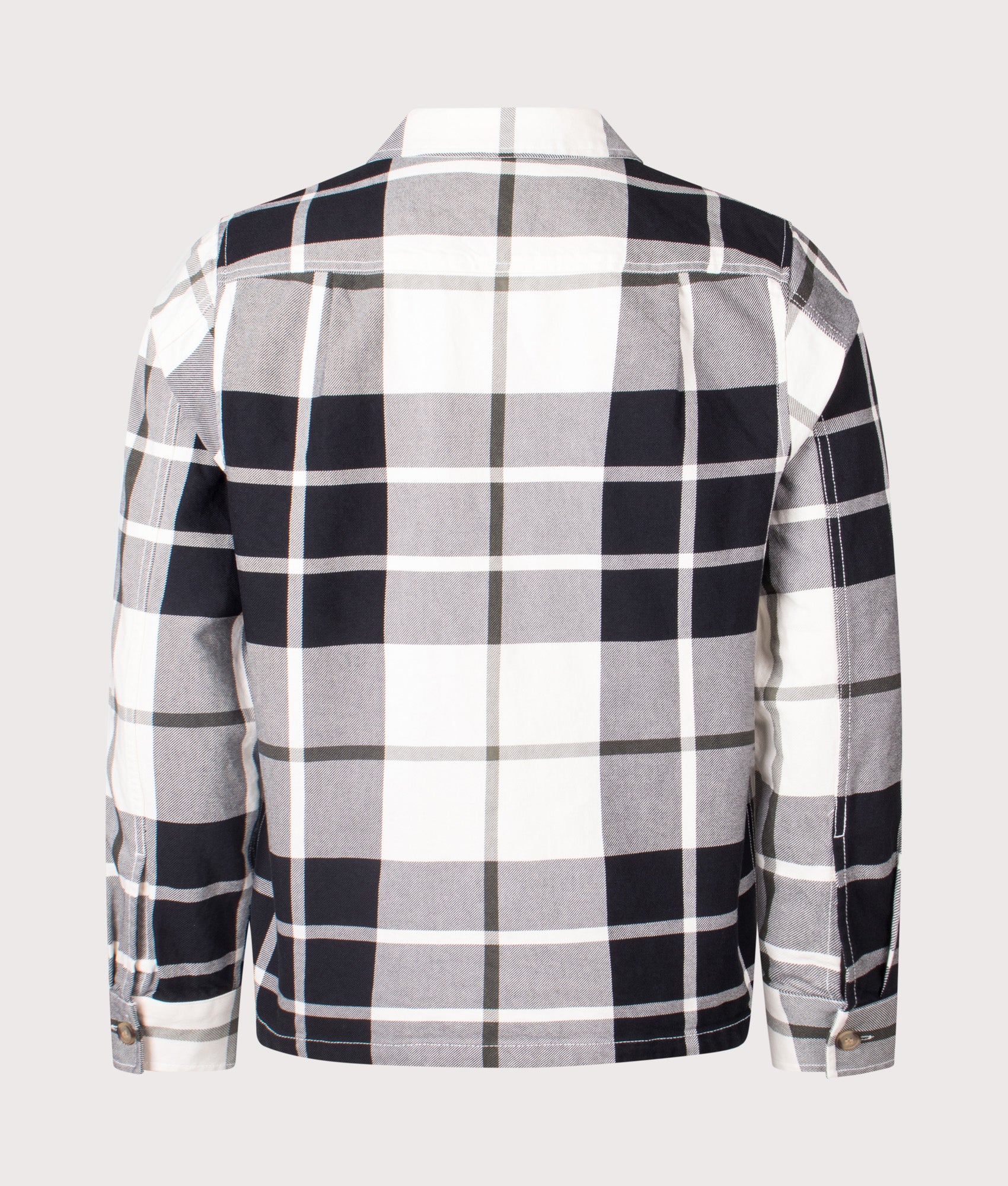 Tartan Twill Overshirt. Shot by EQVVS. Back shot.