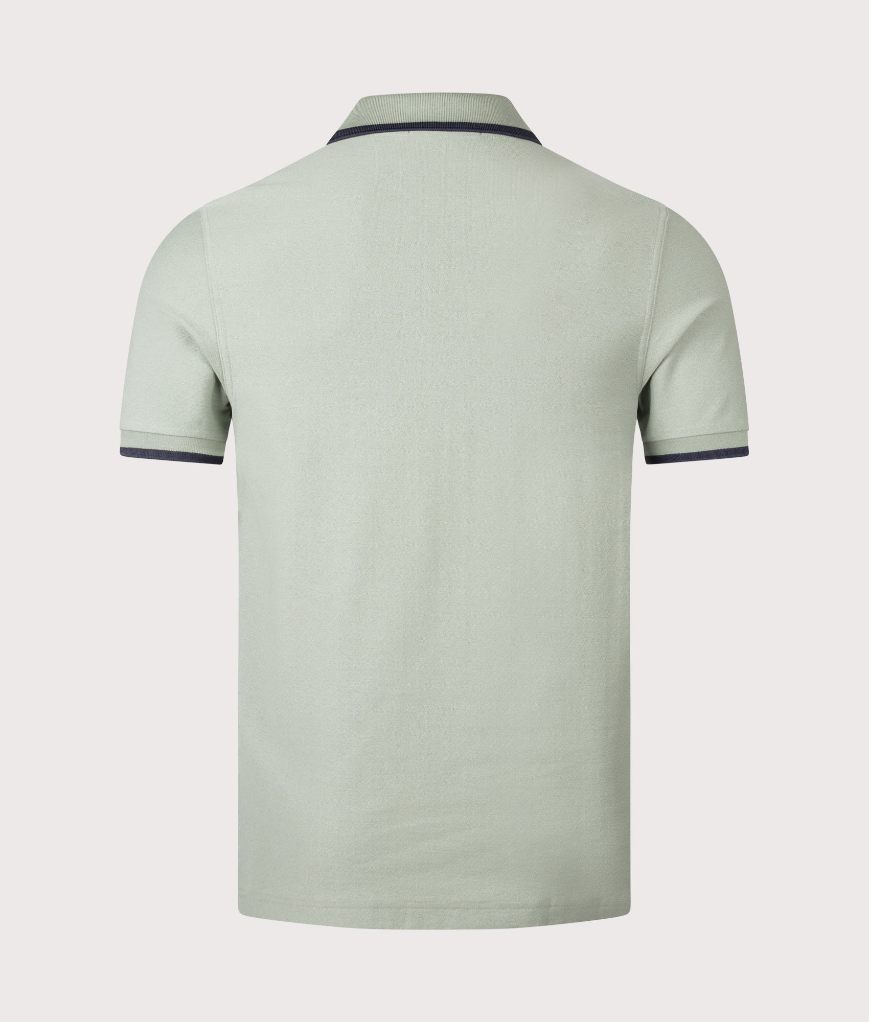 Crepe Pique Polo Shirt. Shot by EQVVS. Back shot.