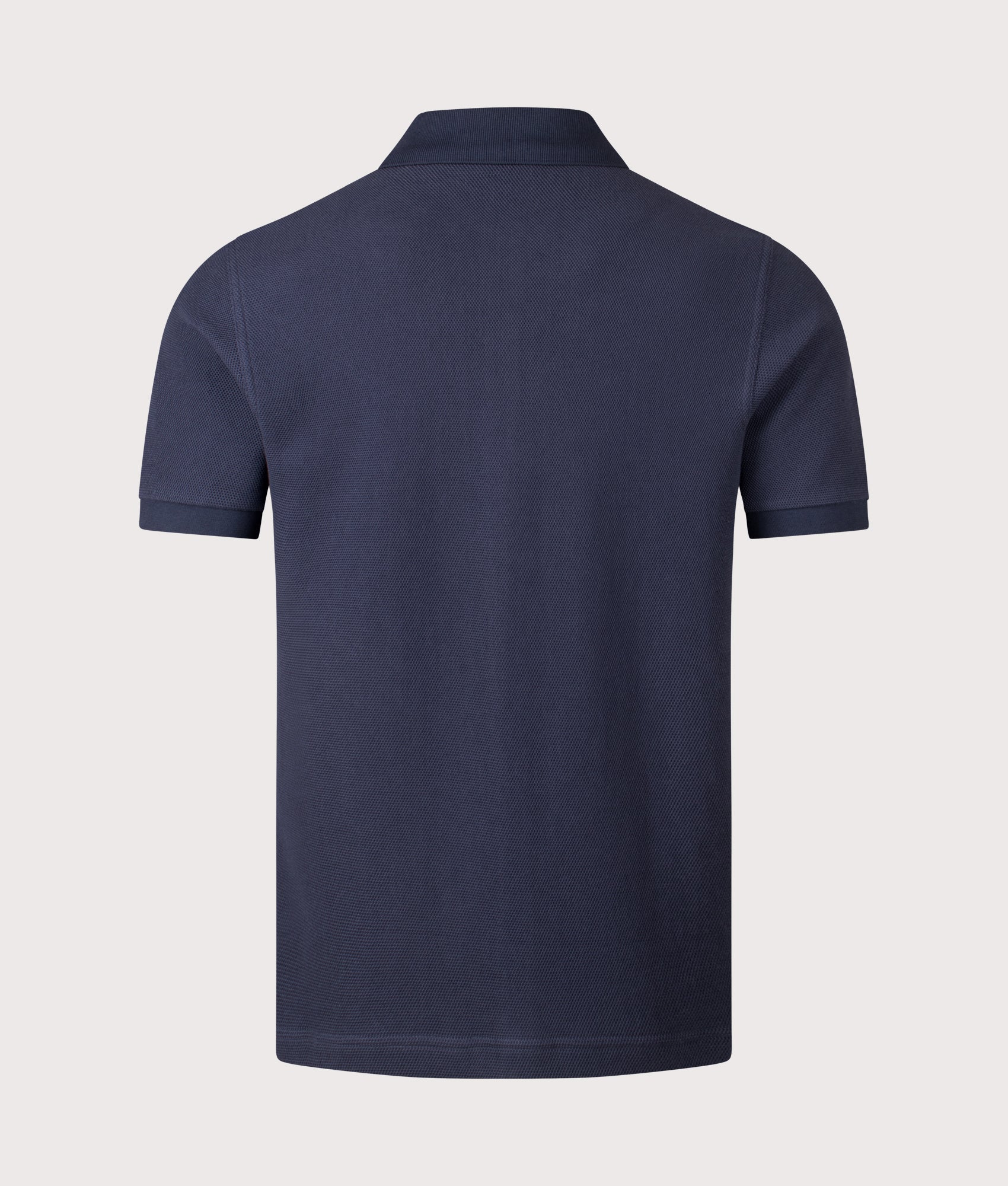 Panelled Button Through Polo Shirt. Shot by EQVVS. Back shot.