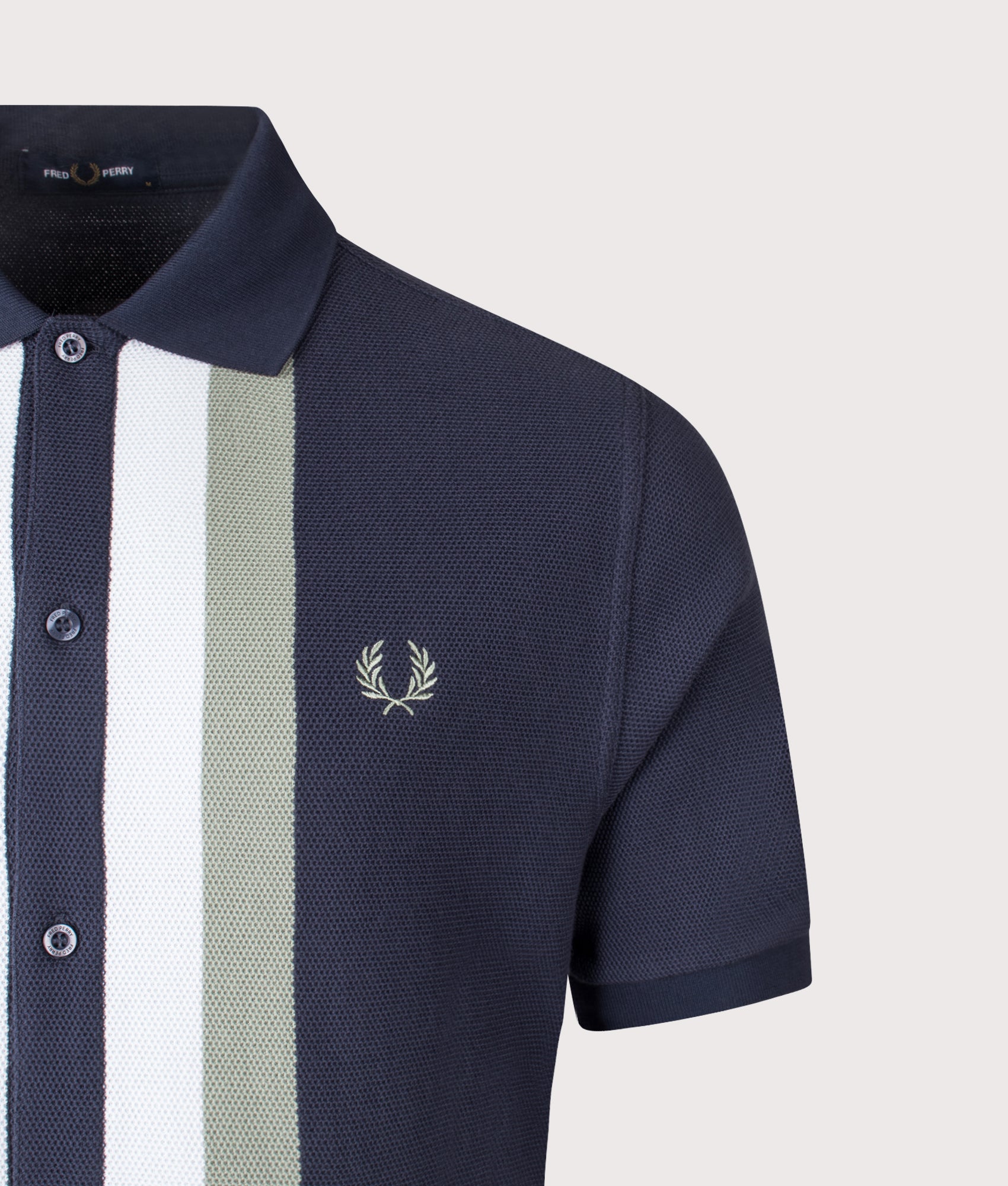 Panelled Button Through Polo Shirt. Shot by EQVVS. Detail shot.