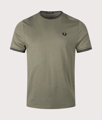 Regular Fit Twin Tipped T-Shirt: Z50 Laurel Wreath Green/Black 