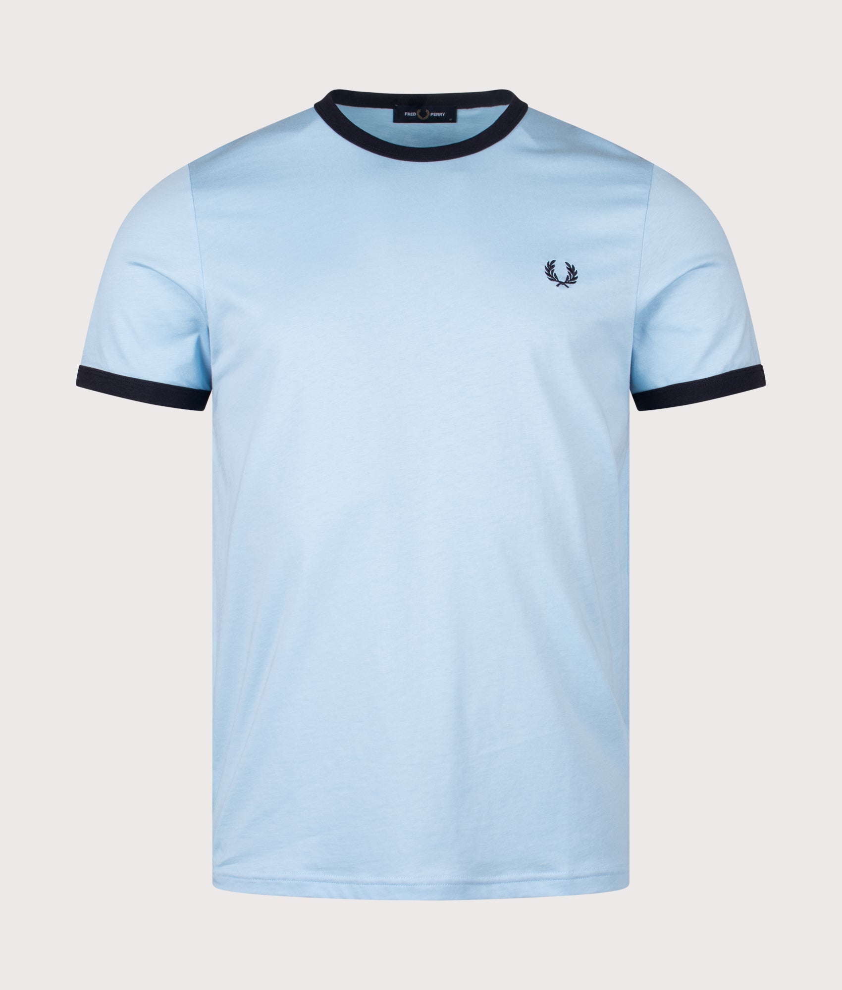 Ringer T-Shirt in Track Blue/Navy | 100% Cotton | Shot at EQVVS | Front shot 