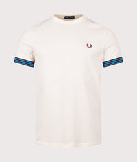 Striped Cuff T-Shirt: 170 Ecru 