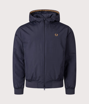  Hooded Brentham Jacket in Navy. | Fred Perry| Shot at EQVVS | Front shot