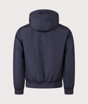 Hooded Brentham Jacket in Navy. | Fred Perry | Shot at EQVVS | Back shot