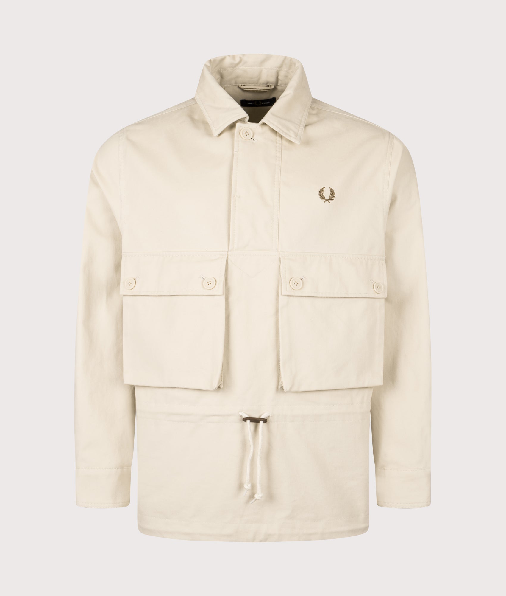 Coaches Smock Jacket in Oatmeal. | Fred Perry | Shot at EQVVS | Front shot