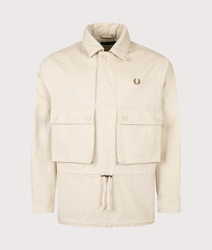 Coaches Smock Jacket in Oatmeal. | Fred Perry | Shot at EQVVS | Front shot