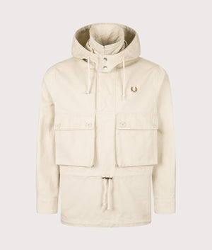 Coaches Smock Jacket in Oatmeal. | Fred Perry | Shot at EQVVS | Front hood shot