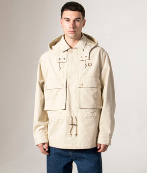 Coaches Smock Jacket in Oatmeal. | Fred Perry | Shot at EQVVS | Front model shot 