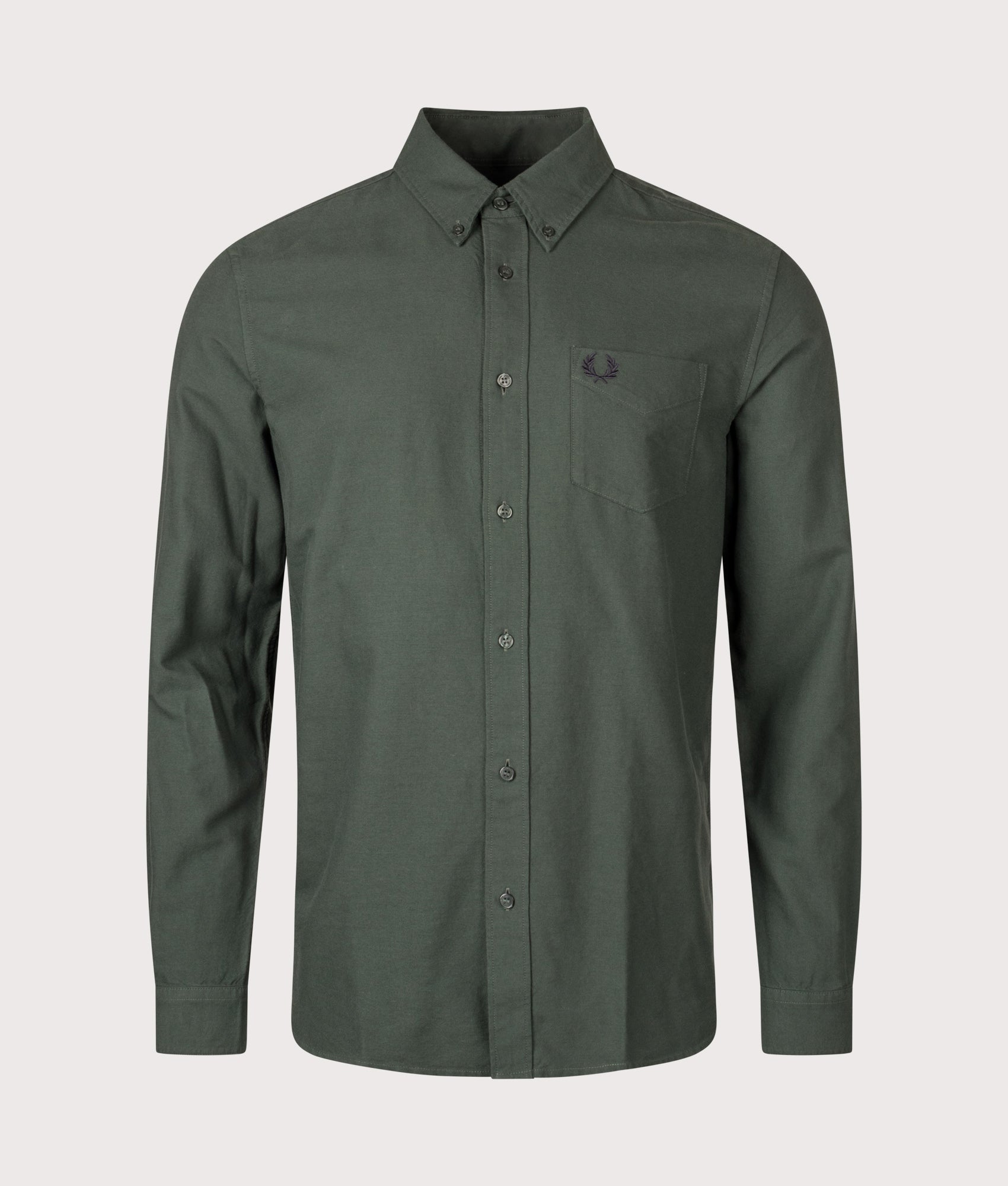 Oxford Shirt in Court Green | 100% Cotton | Fred Perry | EQVVS | Front shot 