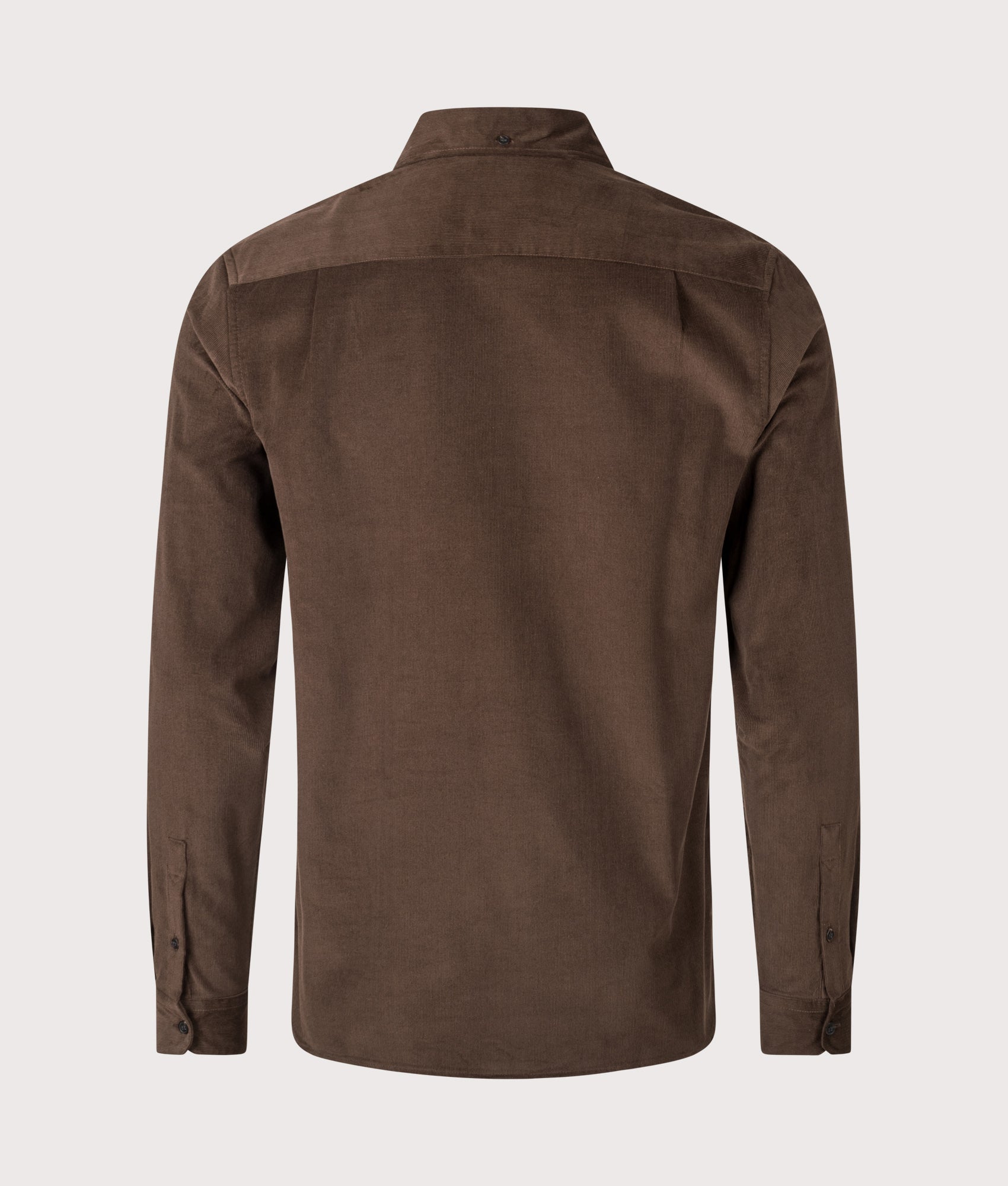 Needle Cord Shirt in Burnt Tobacco | 100% Cotton | Fred Perry | EQVVS | Back shot 
