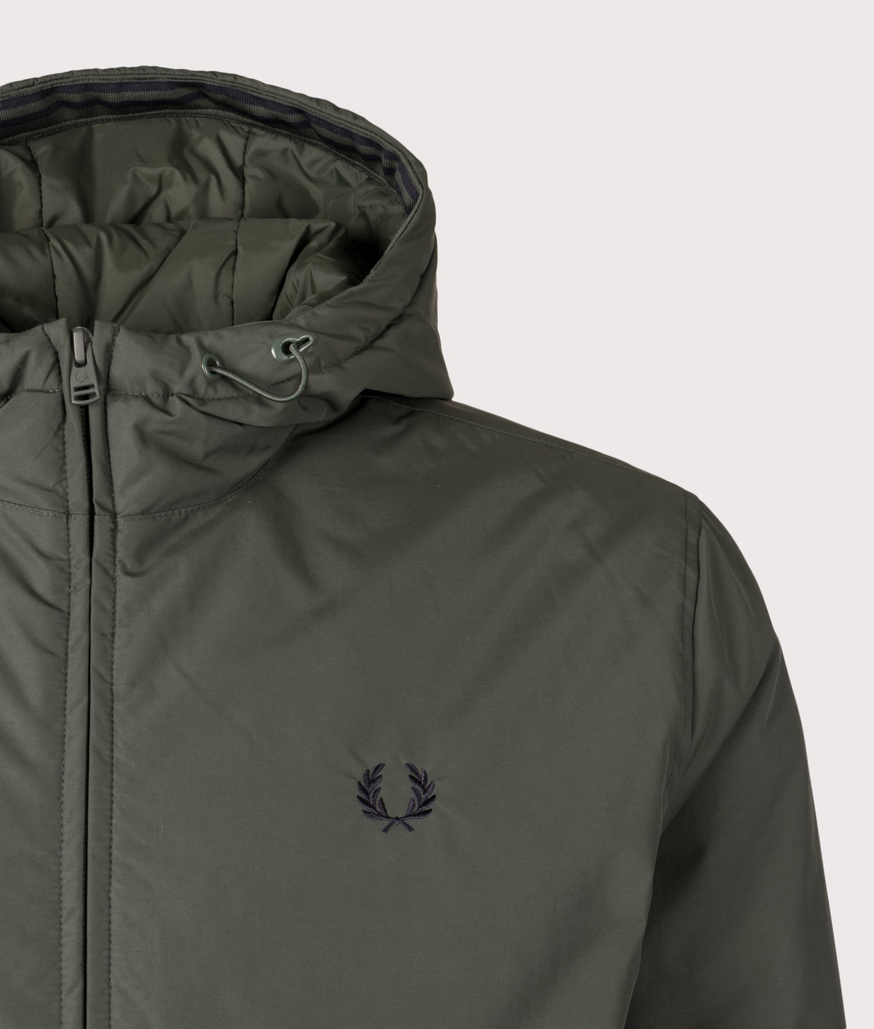 Hooded Brentham Jacket in Court Green | Fred Perry | EQVVS | Front detail shot 