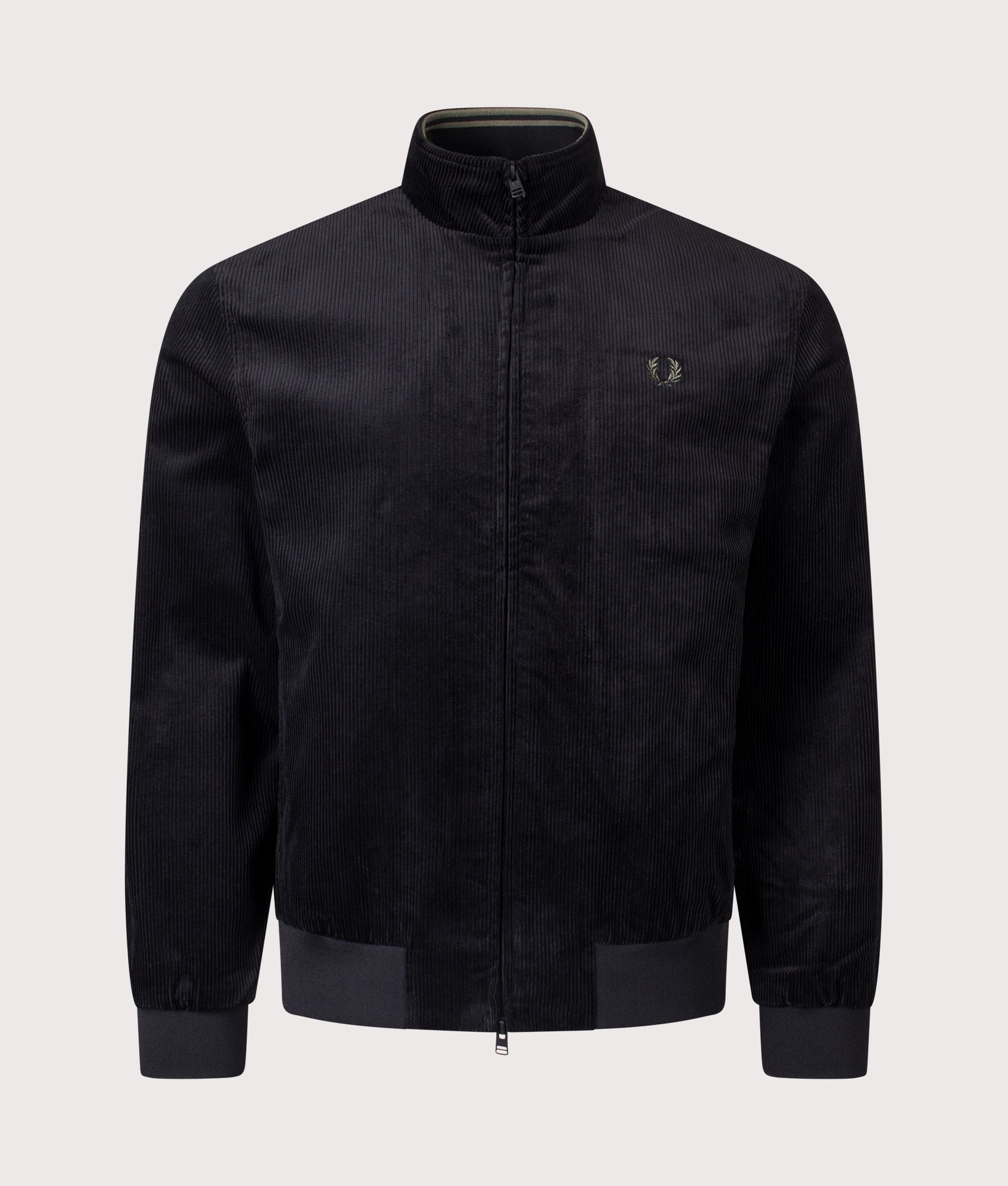 Fred Perry Cord Brentham jacket in Black at EQVVS Menswear. Front shot.