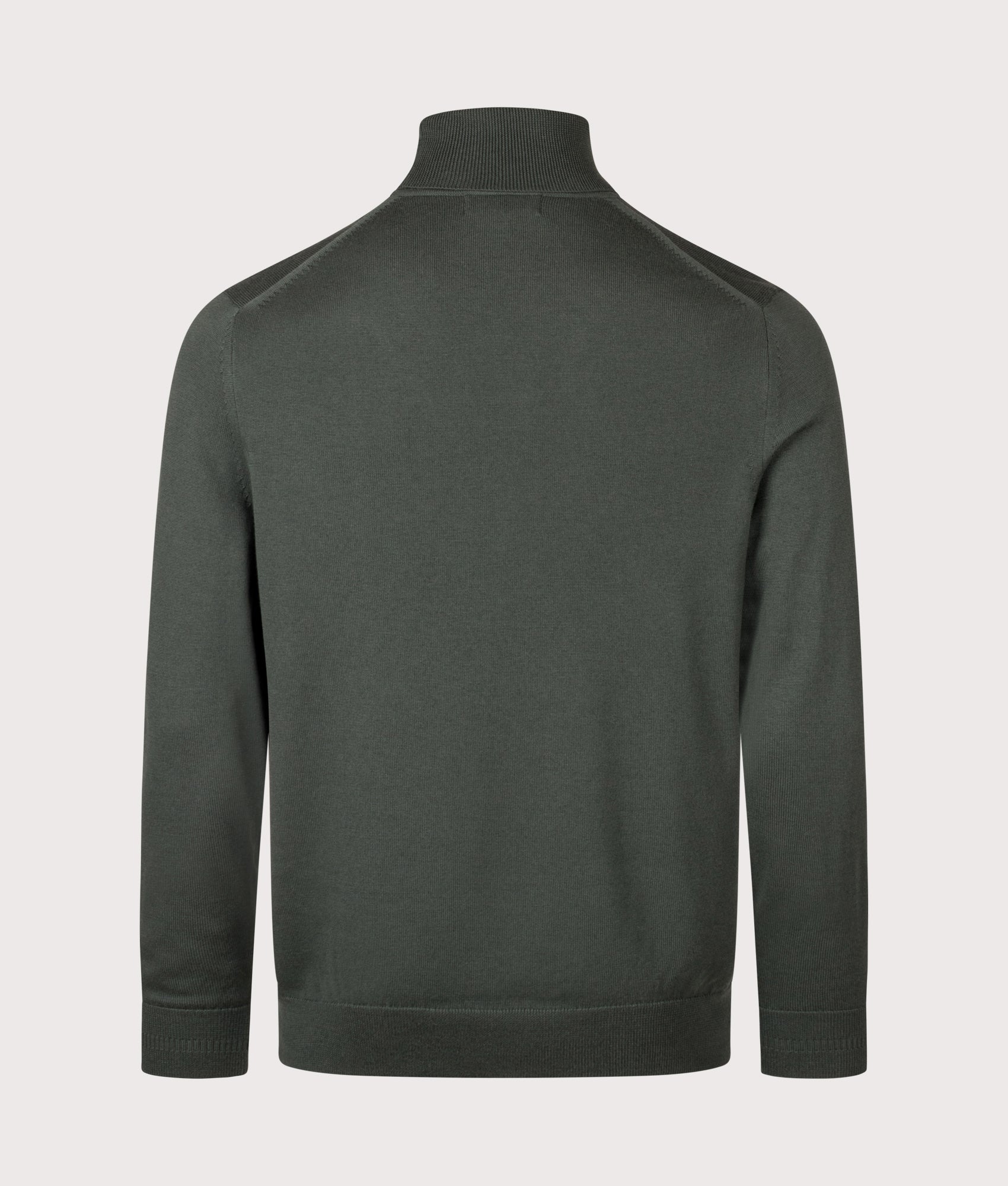 Roll Neck Jumper in Court Green | Wool and cotton blend | Fred Perry | EQVVS | Back shot 
