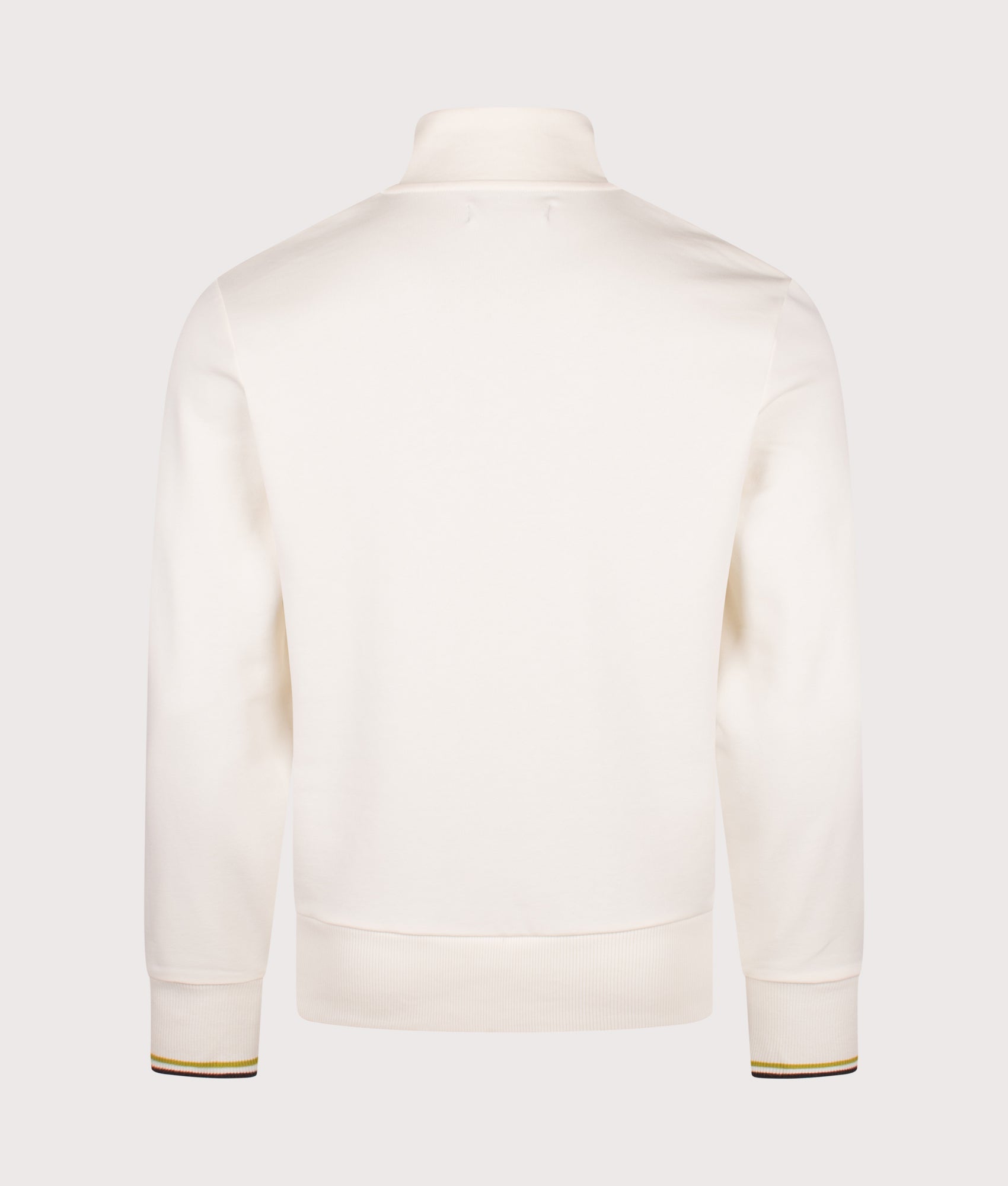 Regular Fit Quarter Zip Sweatshirt in Ecru/Tennis Ball Yellow