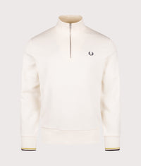 Quarter Zip Sweatshirt: 46A Ecru/Tennis Ball Yellow/Anchor Grey 