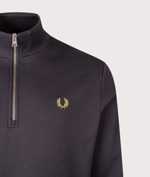 Quarter Zip Sweatshirt in Anchor Grey/Yellow | Fred Perry