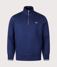 Quarter Zip Sweatshirt: 48A French Navy/Champions Gold/Stockport Blue 
