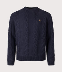 Chunky Cable Knit Jumper: 608 Navy 