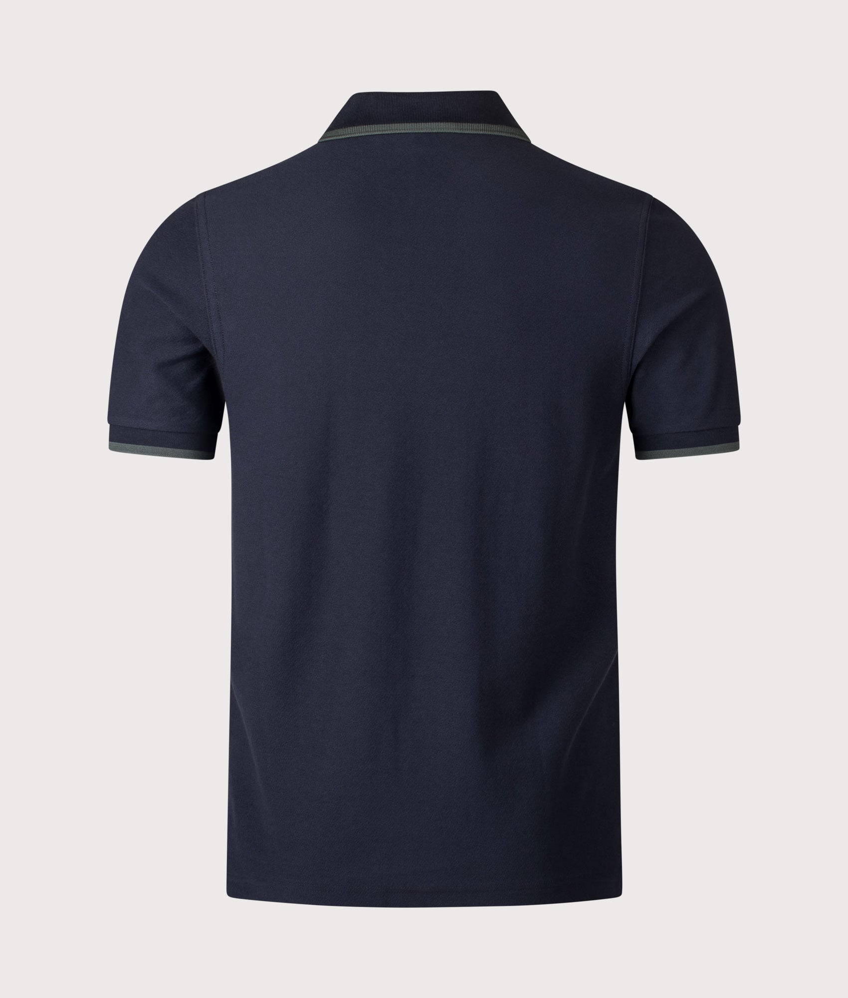 Fred Perry Crepe Piqué Polo Shirt in Navy at EQVVS Menswear. Back shot.