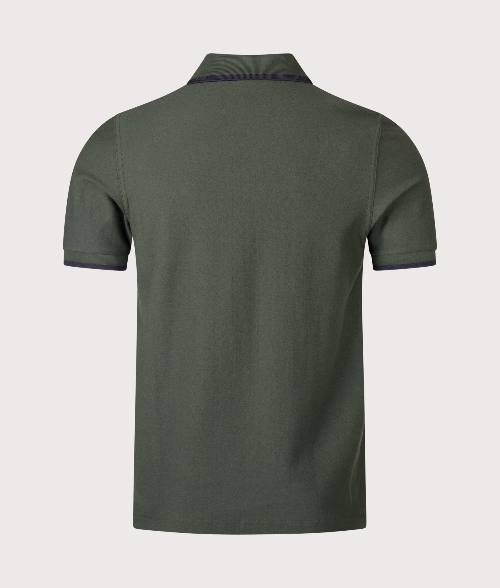 Fred Perry Crepe Piqué Polo Shirt in Court Green at EQVVS Menswear. Back shot.