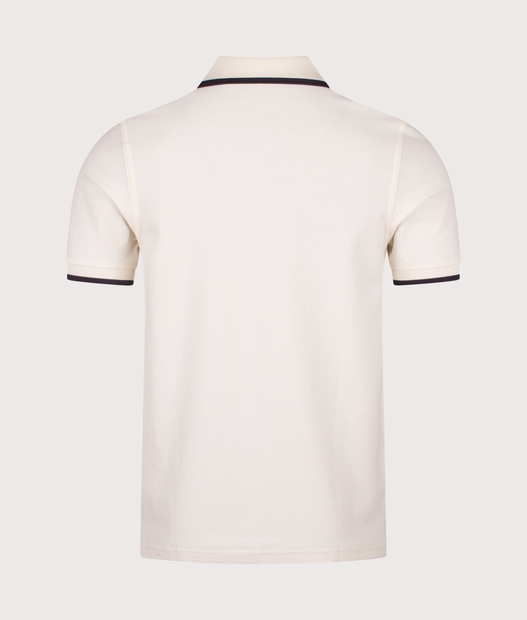 Fred Perry Crepe Piqué Polo Shirt in Ecru at EQVVS Menswear. Back shot.
