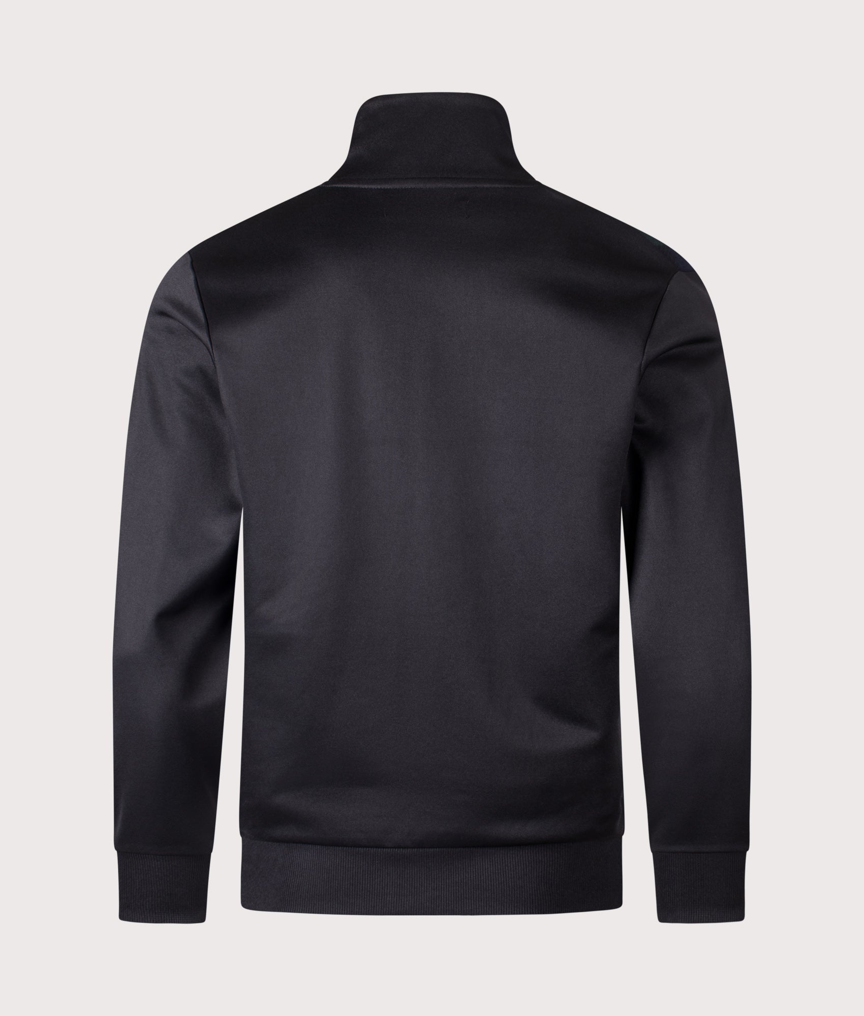 Fred Perry Knitted Front Track Jacket in Black at EQVVS Menswear. Back shot.
